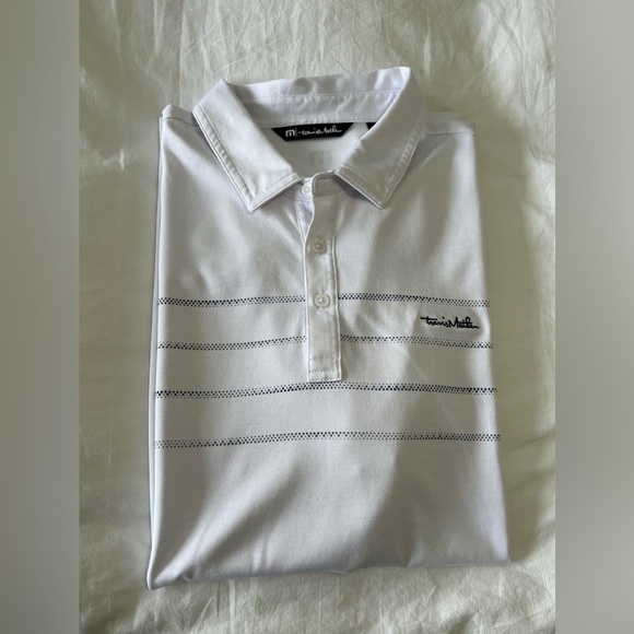 Travis Mathew Shirt Mens XL White River Rafter Pima Cotton Polo Golf Rugby - Picture 10 of 10
